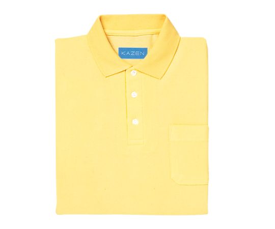 KAZEN ポロシャツ半袖 イエロー SS 237-24 SS 1枚（ご注文単位1枚）【直送品】