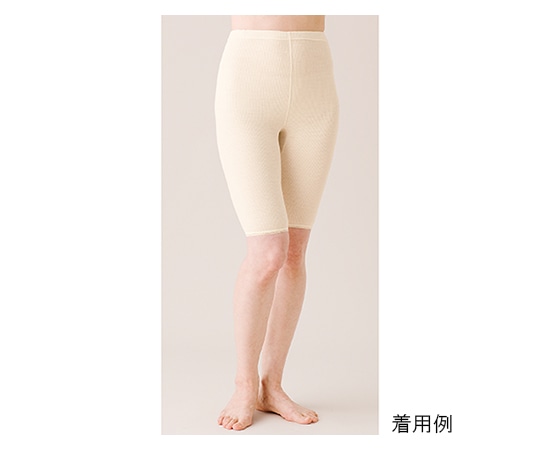 ハヤシ・ニット リブ調キルト 婦人5分丈パンツ 1枚入 L ベージュ 3338 1枚（ご注文単位1枚）【直送品】