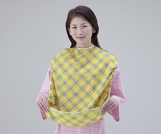 特殊衣料 食事前掛 （超撥水） チェック・イエロー No.1010 1枚（ご注文単位1枚）【直送品】