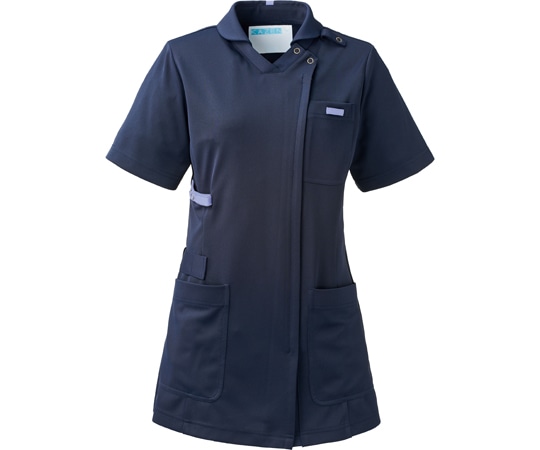 KAZEN レディススクラブジャケット半袖 ネイビー×パープル 3L KZN710-28 3L 1枚（ご注文単位1枚）【直送品】