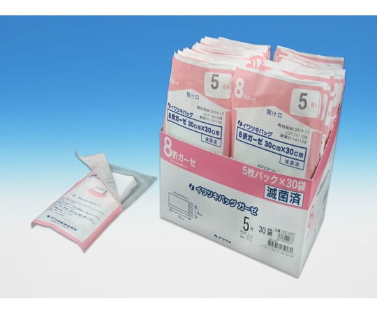 イワツキ イワツキバッグ ガーゼ 8折 5枚30P 滅菌済 002-20267 1ケース(ご注文単位1ケース)【直送品】