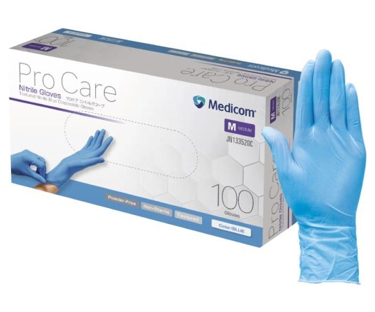 ARメディコム・インク・アジアリミテッド(メディコムジャパン) プロケア ニトリルグローブ ブルー Mサイズ 100枚入 JN133520C 1箱（ご注文単位1箱）【直送品】