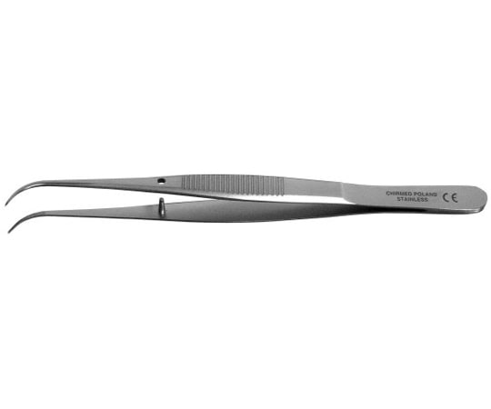 NAPOX 先曲り先細無鈎ピンセット 100mm A-12-2 1個(ご注文単位1個)【直送品】