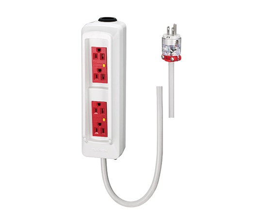 タキゲン 点滴ポール 電源コンセント（非常電源用） レッド・ホワイト LE-550-5-Red-White 1個（ご注文単位1個）【直送品】