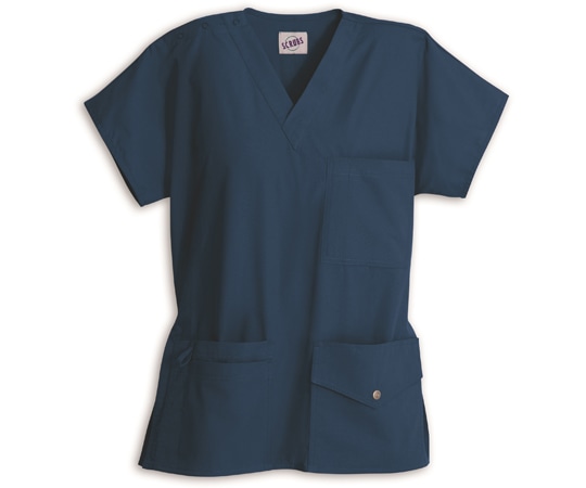 スクラブス スクラブス UNISEX 6ポケット スナップトップ カリビアン ブルー S Z1J15 1枚（ご注文単位1枚）【直送品】