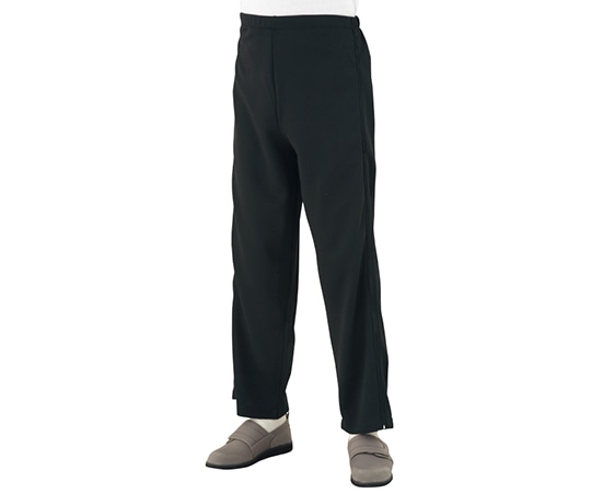 ケアファッション 紳士脇全開ニットパンツ ブラック LL 39828 1枚(ご注文単位1枚)【直送品】