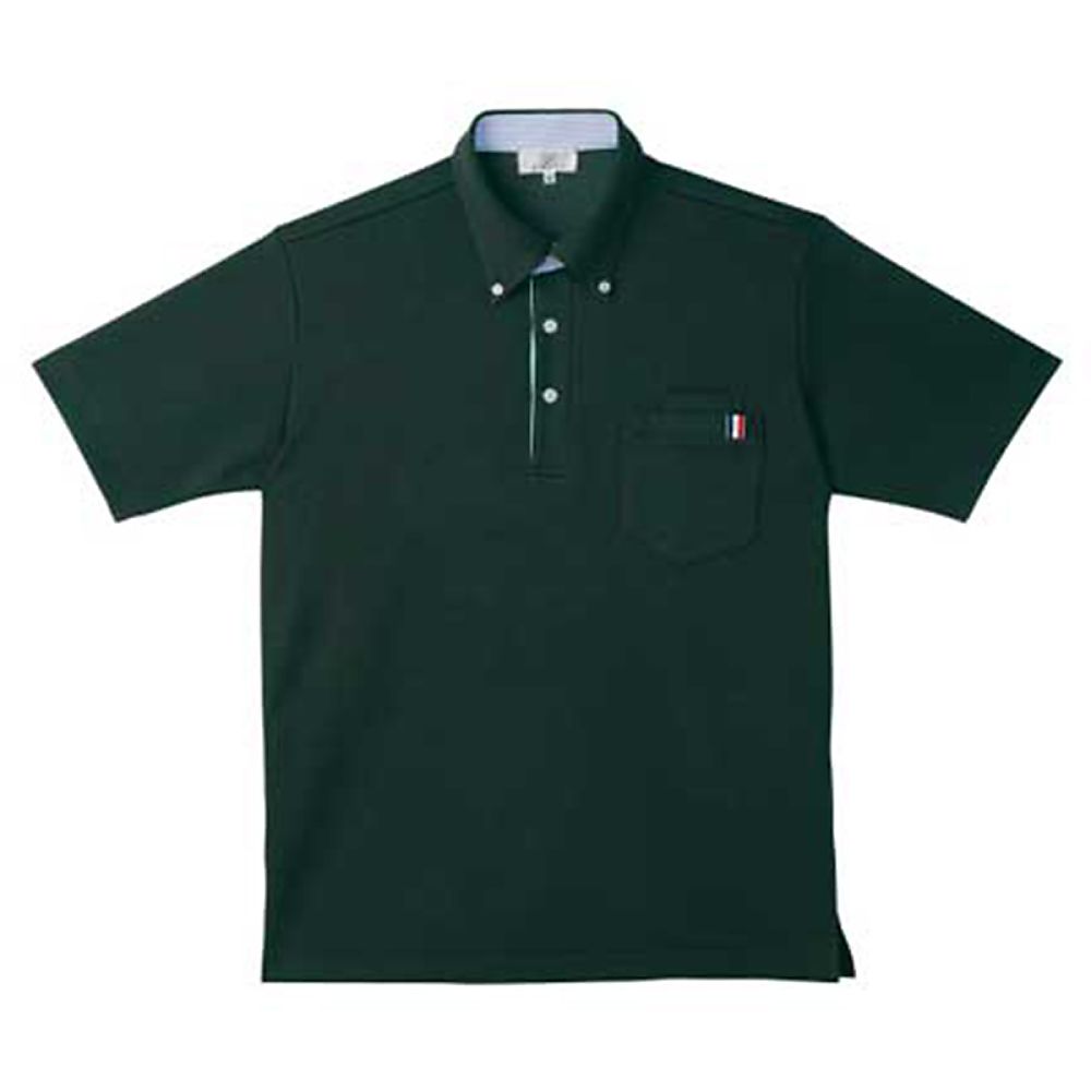 KIRAKU（トンボ） ニットシャツ ボトルグリーン S（身丈65cm） CR145-49 S 1枚（ご注文単位1枚）【直送品】