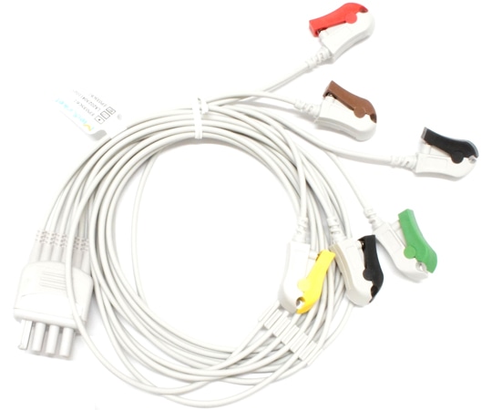 ビットストロング BSリユーザブルECGリード線 日本光電BR-906P互換 6線 EP035C6I 1個（ご注文単位1個）【直送品】