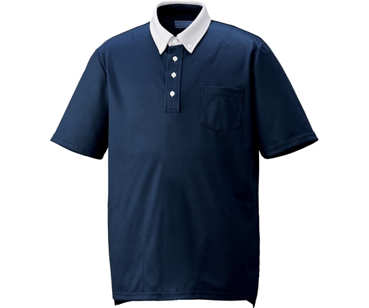 KAZEN ニットシャツ ネイビー 3L KZN238-18 1枚（ご注文単位1枚）【直送品】