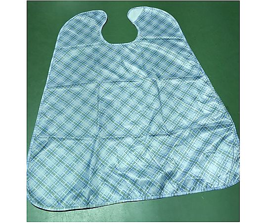 アズワン 食事用エプロン 格子柄 ブルー 100枚入 1箱(ご注文単位1箱)【直送品】