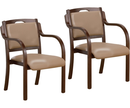 ファミリー・ライフ 立ち座りサポートダイニングチェア 同色2脚組 ベージュ 0409110 1箱（ご注文単位1箱）【直送品】