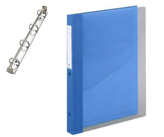 LIHITLAB カルテブック A4・4穴・クリヤー ライトブルー CYC4-4L-2 1冊（ご注文単位1冊）【直送品】