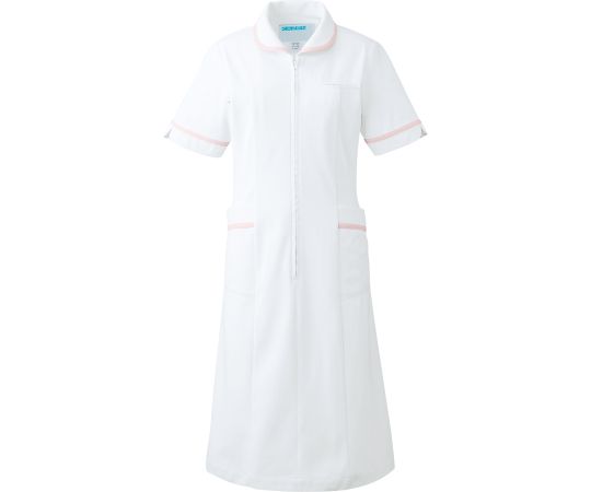 KAZEN ワンピース半袖 ピンク LL 021-23 LL 1枚（ご注文単位1枚）【直送品】