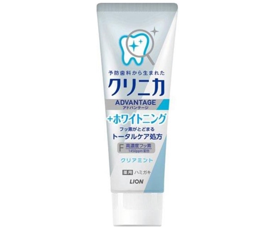ライオン クリニカ アドバンテージ+ホワイトニング ハミガキ クリアミント 130g  1個（ご注文単位1個）【直送品】