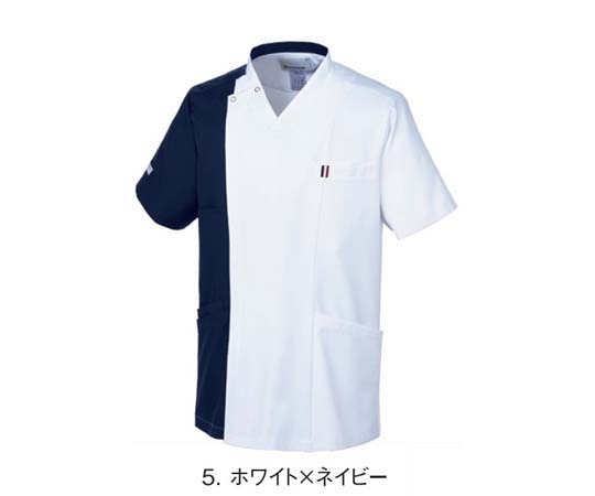 ルコックスポルティフ ユニセックスVネックスクラブ 5 ホワイト×ネイビー L UQM1543 1枚（ご注文単位1枚）【直送品】