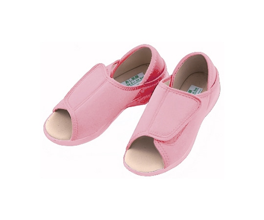 神戸生絲 かかとが踏めるルームシューズ（オープントゥタイプ） ピンク・S KT-2-ピンク・S 1足（ご注文単位1足）【直送品】