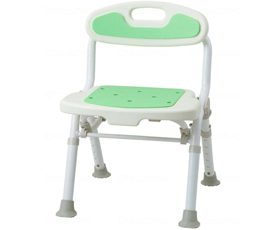 サテライト 福浴 折たたみコンパクトシャワーチェア グリーン FKW-02-G 1個(ご注文単位1個)【直送品】