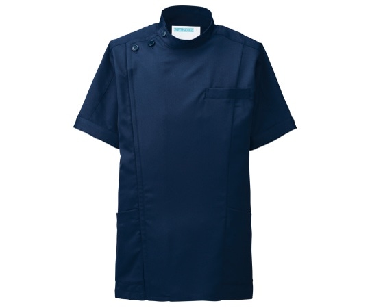 KAZEN メンズジャケット半袖 ネイビー L 253-28 L 1枚（ご注文単位1枚）【直送品】