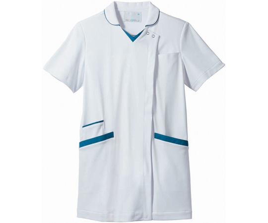 住商モンブラン スクラブ レディス 半袖 白/ターコイズ LL 73-2274 LL 1枚（ご注文単位1枚）【直送品】