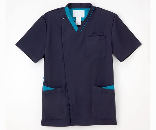 ナガイレーベン 男子スクラブ ネイビー+ターコイズ S RF5127 1枚（ご注文単位1枚）【直送品】