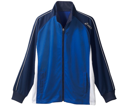 アズワン トレーニングジャケット 兼用 ブルー×ネイビー S CHM511-5045 S 1枚(ご注文単位1枚)【直送品】