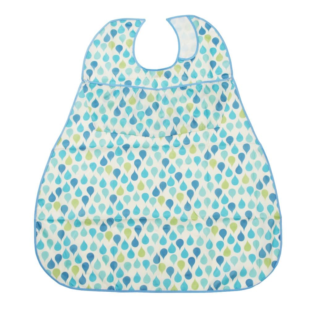 竹虎 食事用エプロン ソフラピレンエプロンしずく ポケット付き/ブルー 102250 1枚（ご注文単位1枚）【直送品】