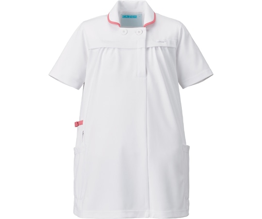 KAZEN マタニティジャケット半袖 ホワイト×ピンク LL 994-13L 1枚（ご注文単位1枚）【直送品】