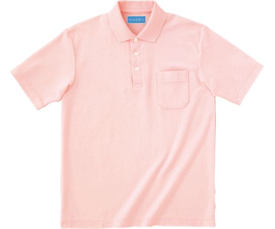 KAZEN 兼用ポロシャツ半袖 ピンク S 232-23 S 1枚(ご注文単位1枚)【直送品】