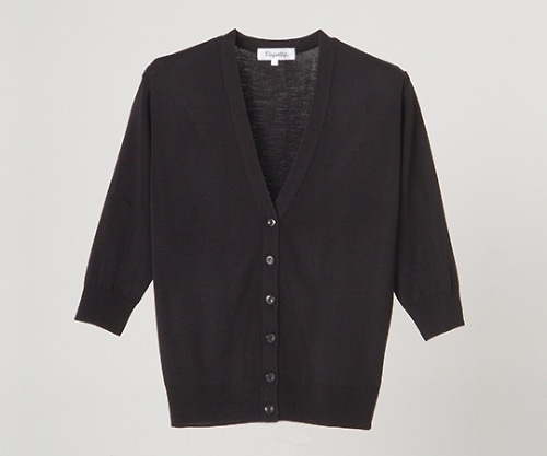 ディーフェイズ 抗ピル七分袖カーディガン ブラック M D-1004 1枚(ご注文単位1枚)【直送品】