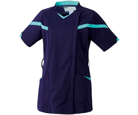 ミドリ安全 作業服 メディカルウェア ベルデクセル スクラブ VEM326上 ダークネイビー×コバルトグリーン 5Lサイズ VEM326-UE-5L 1着(ご注文単位1着)【直送品】