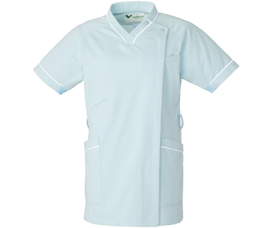 ミドリ安全 作業服 メディカルウェア ベルデクセル 女性用スクラブ VEM223上 サックス Sサイズ VEM223-UE-S 1着(ご注文単位1着)【直送品】