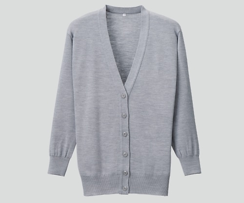 ディーフェイズ 抗ピル長袖ロングカーディガン 杢グレー LL D-1002 1枚(ご注文単位1枚)【直送品】