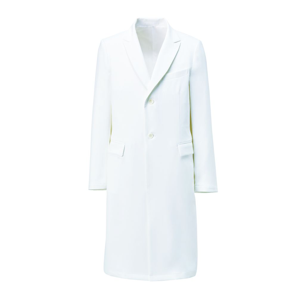 KAZEN メンズ診察衣 ホワイト LL KZN209-10 LL 1枚（ご注文単位1枚）【直送品】