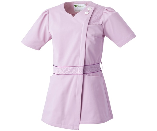 ミドリ安全 作業服 メディカルウェア ベルデクセル チュニック VEM405上 パウダーピンク Sサイズ VEM405-UE-S 1着（ご注文単位1着）【直送品】