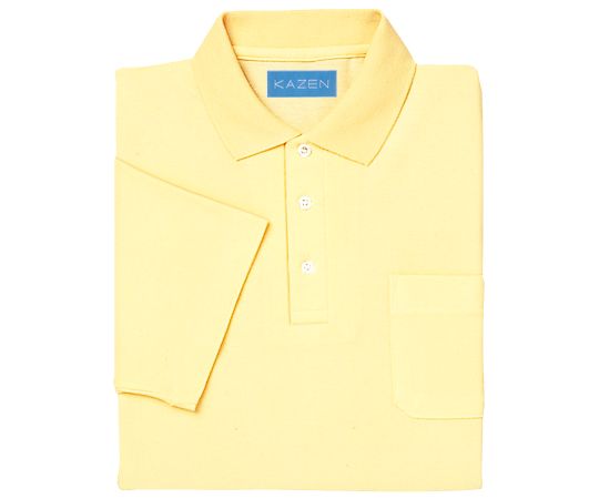 KAZEN 兼用ポロシャツ半袖 イエロー M 232-24 M 1枚（ご注文単位1枚）【直送品】