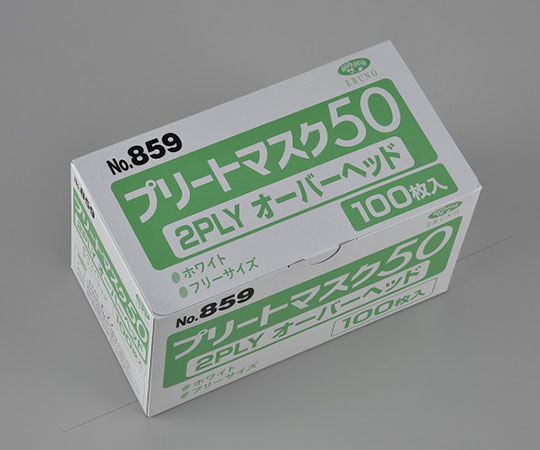 エブノ プリートマスク50 2PLY オーバーヘッド 1ケース(100枚×50箱入) 859 1ケース(ご注文単位1ケース)【直送品】