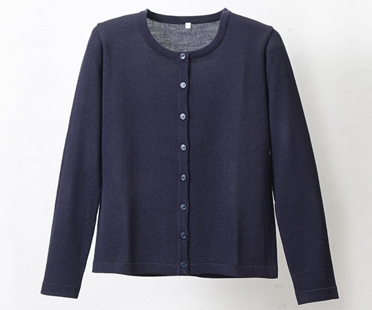 ディーフェイズ 抗ピル丸首カーディガン 濃紺 L D-1005 1着(ご注文単位1着)【直送品】