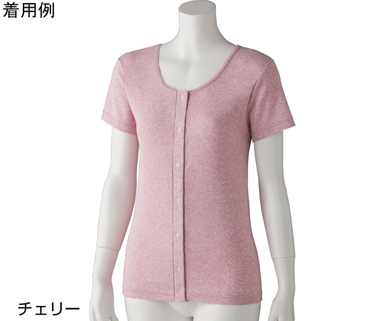 ケアファッション 婦人フライス杢半袖 ホックインナー チェリー LL 97609 1枚（ご注文単位1枚）【直送品】