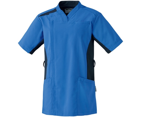 ミドリ安全 作業服 メディカルウェア ベルデクセル スクラブ VEM4003上 ライトブルー Mサイズ VEM4003-UE-M 1着（ご注文単位1着）【直送品】