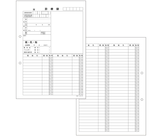 金鵄製作所 カルテ1号 A4 SK-411Y 穴あき 500枚入 41912-002 1箱（ご注文単位1箱）【直送品】