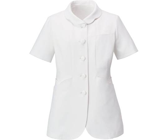 KAZEN レディスジャケット半袖 ホワイト 13号 YW22-1 1枚（ご注文単位1枚）【直送品】