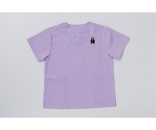 ディーフェイズ 男女兼用スクラブ（くまモン刺繍入り） イングリッシュラベンダー LL DS2001K 1枚（ご注文単位1枚）【直送品】