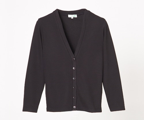 ディーフェイズ Vネックカーディガン ブラック S C-04 1枚（ご注文単位1枚）【直送品】