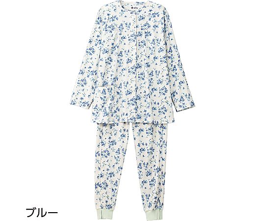 ケアファッション フルオープンパジャマ（婦人用） ブルー L 01803 1着（ご注文単位1着）【直送品】