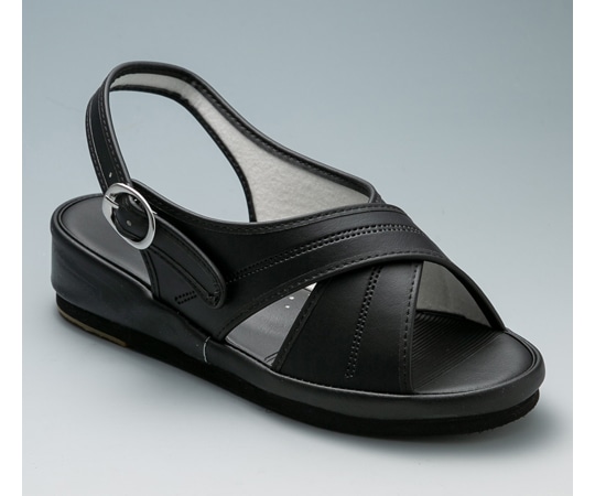 山一 キレイコートスタンダードクロスサンダル ブラック M 7709BKM 1足（ご注文単位1足）【直送品】