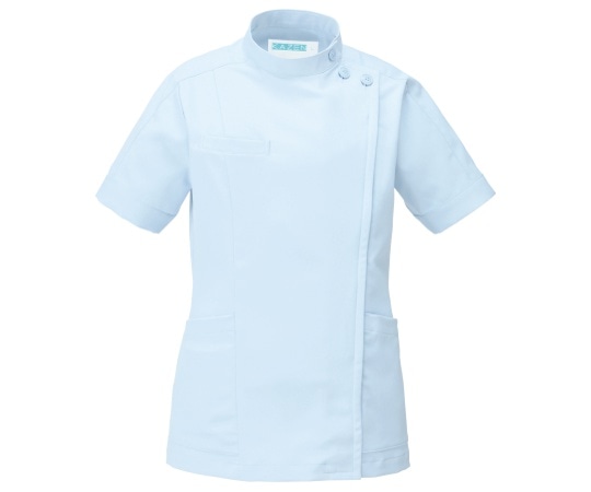 KAZEN レディスジャケット半袖 サックス S 263-21 S 1枚（ご注文単位1枚）【直送品】