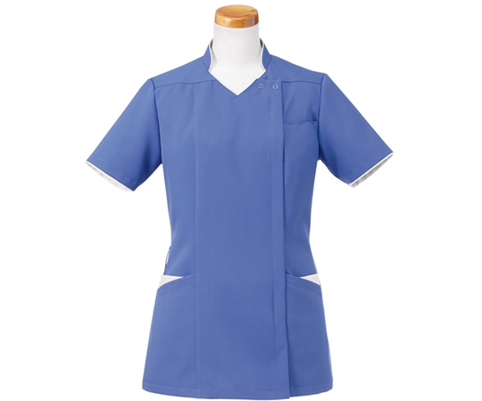 ヤギコーポレーション 半袖スクラブジャケット(レディース) パープル×グレイ LL R8946-22 1枚(ご注文単位1枚)【直送品】