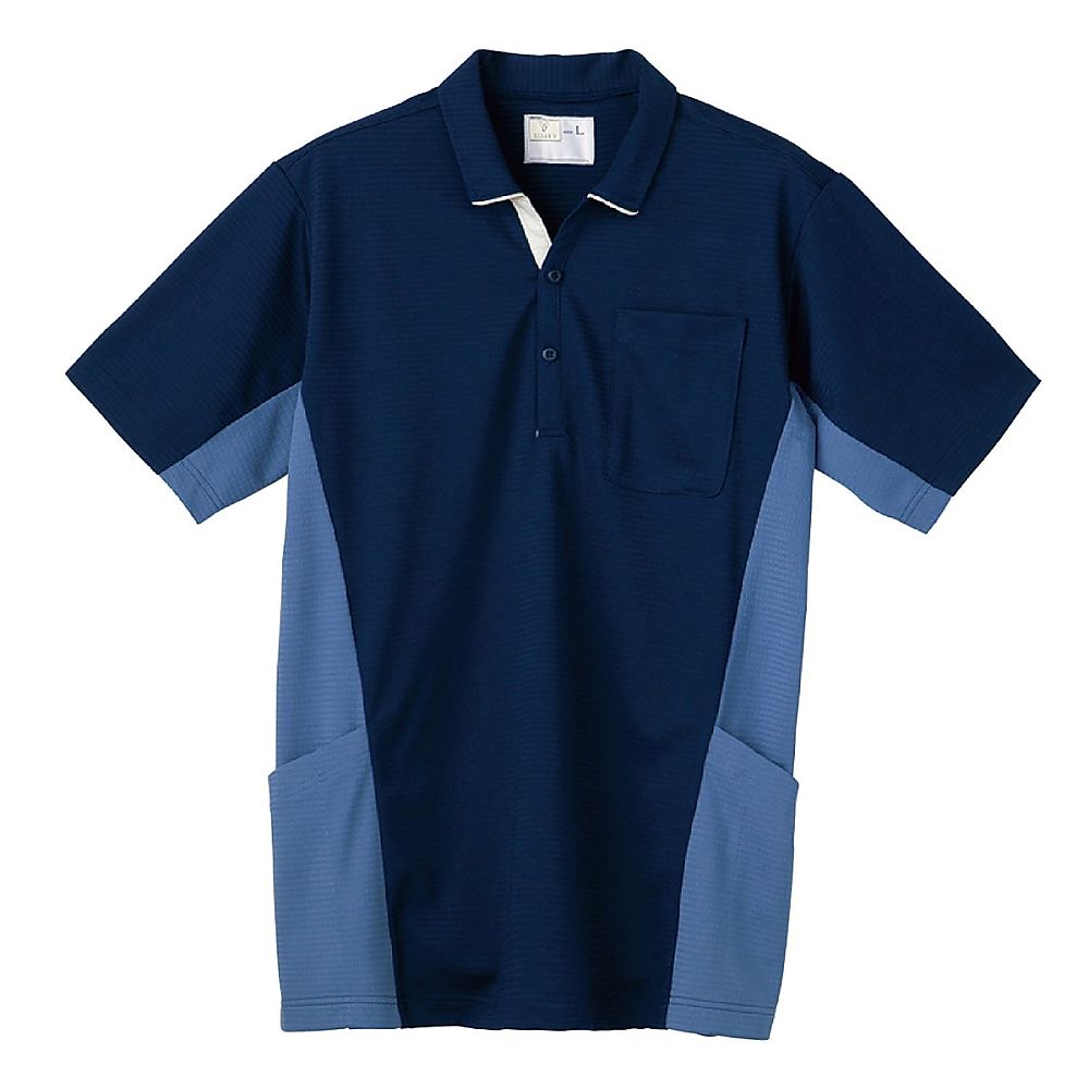 KIRAKU（トンボ） ケアワークシャツ ネイビー L（身丈73cm） CR219-88 L 1枚（ご注文単位1枚）【直送品】