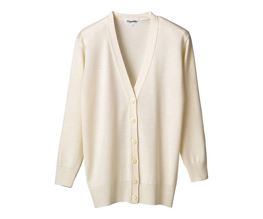 ディーフェイズ 抗ピル長袖ロングカーディガン ホワイト S D-1002 1枚（ご注文単位1枚）【直送品】