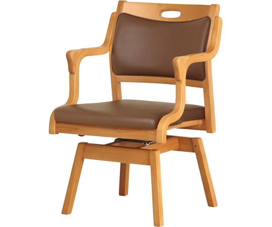 貞苅椅子製作所 回転チェア 半ひじ・グリップ付 Care-111-RAC BR AL-IV Care-111-RAC AL-BR 1脚(ご注文単位1脚)【直送品】